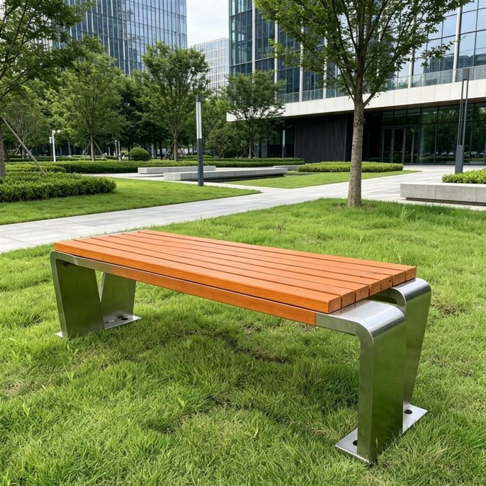 Stainless Steel And Wood Bench high quality